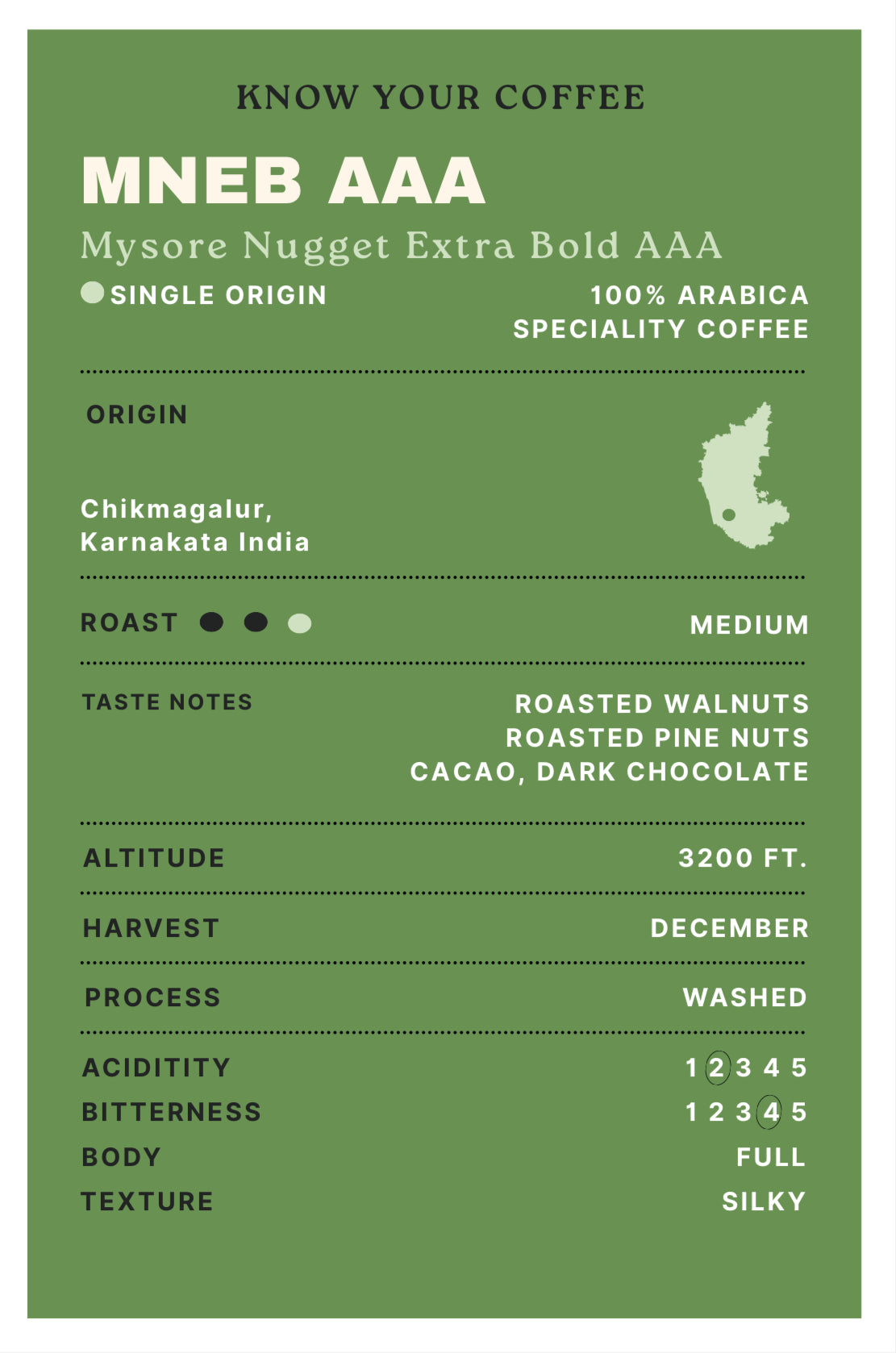 Wake Theory Mysore Nugget  Extra Bold AAA | 250g | Single Origin | 100% Arabica Specialty Coffee